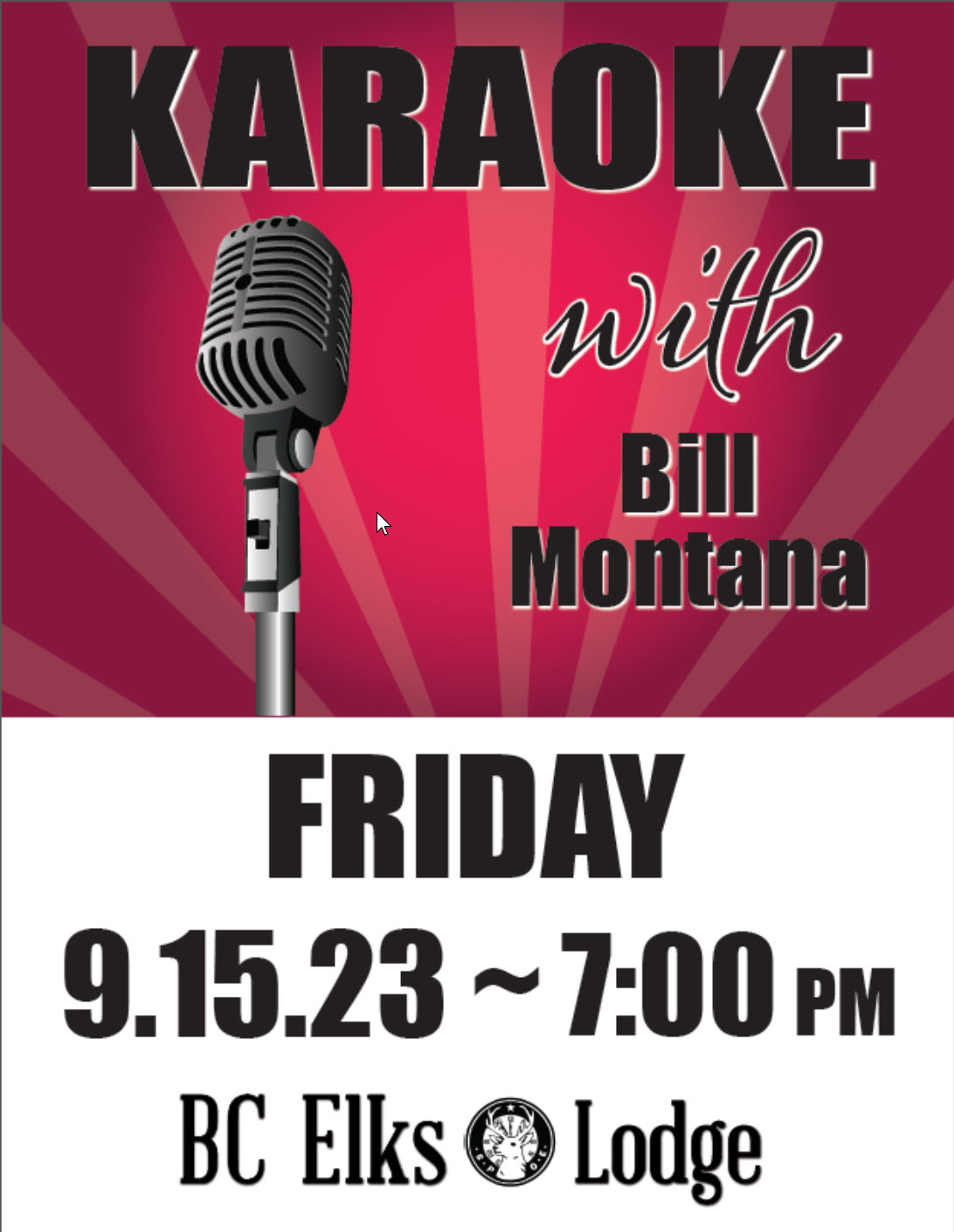 2023-09-15 Karaoke with Bill Montana