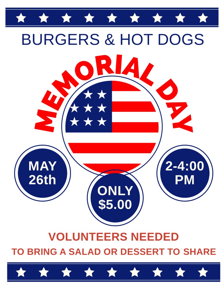2025-05-26 Memorial Day Burgers & Hot Dogs