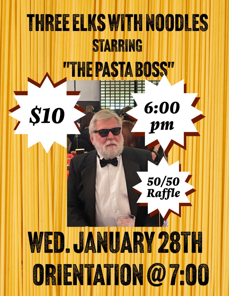 2026-01-28 Three Elks with Noodles Spaghetti Dinner