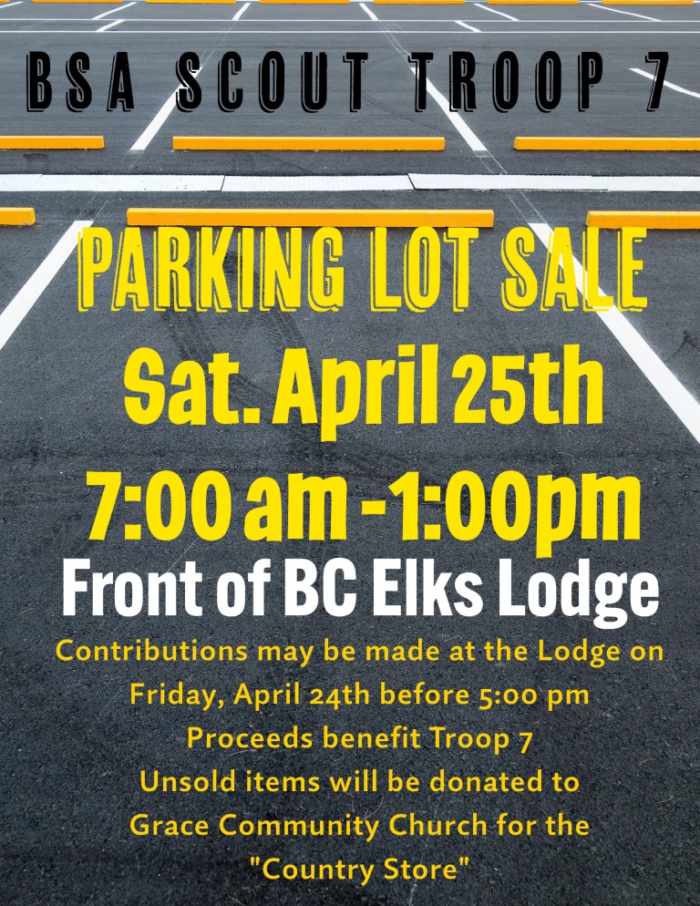 2026-04-25 Boy Scouts Parking Lot Sale
